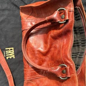 Sold-Frye Melissa Leather Satchel Red Clay with FRYE Dust bag!